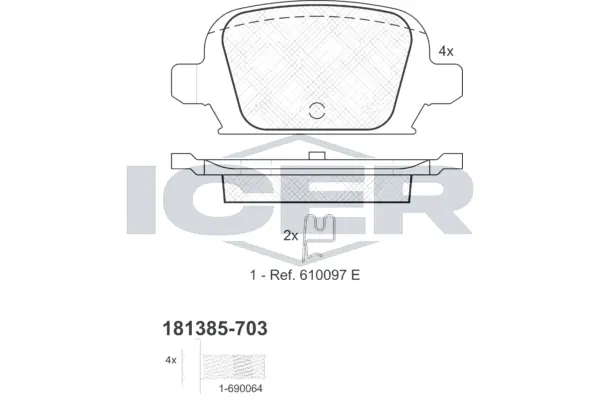Brake Pad Set, disc brake 181385-703