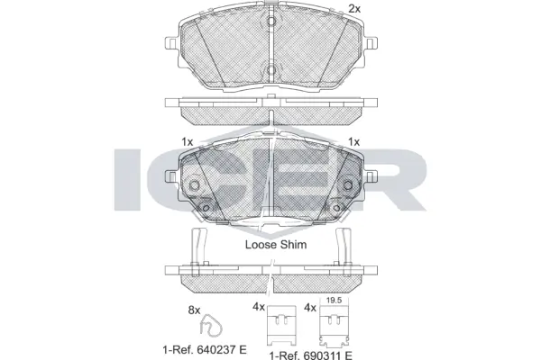 Brake Pad Set, disc brake 182287
