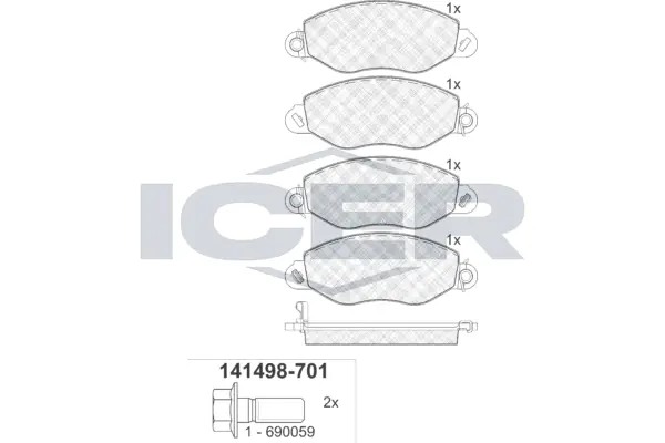 Brake Pad Set, disc brake 141498-701