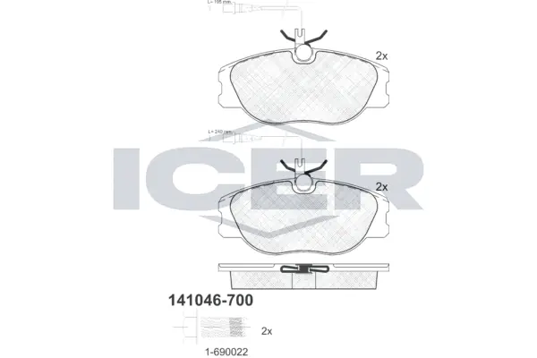 Brake Pad Set, disc brake 141046-700