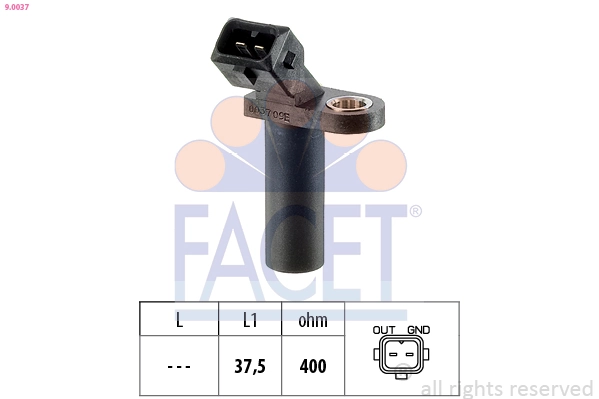 Sensor, crankshaft pulse Made in Italy - OE Equivalent 9.0037