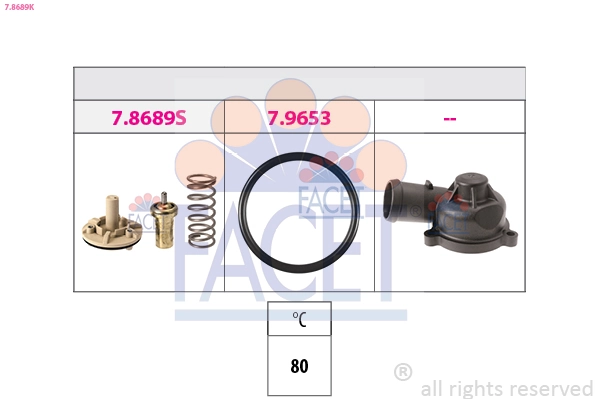 Thermostat, coolant Made in Italy - OE Equivalent 7.8689K