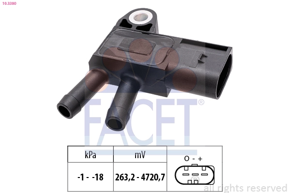 Sensor, exhaust pressure Made in Italy - OE Equivalent 10.3380