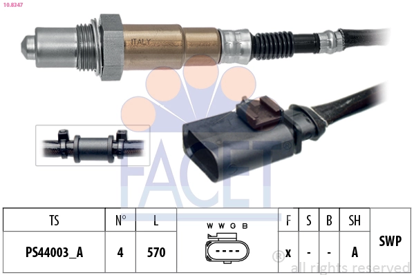 Oxygen Sensor Made in Italy - OE Equivalent 10.8347
