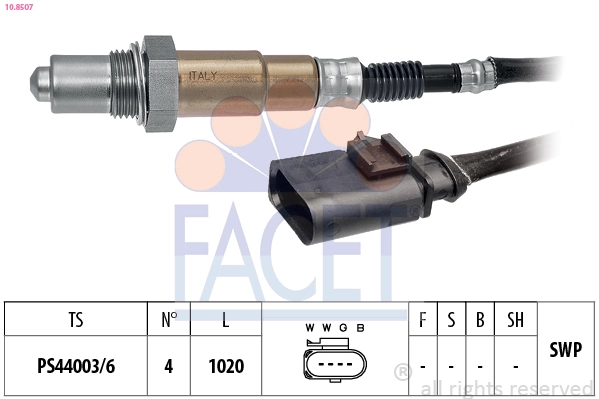 Oxygen Sensor Made in Italy - OE Equivalent 10.8507