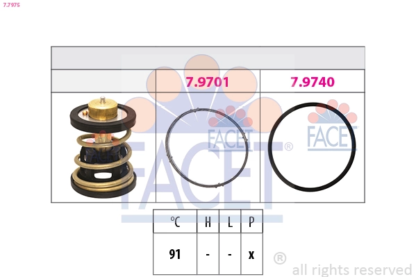 Thermostat, coolant Made in Italy - OE Equivalent 7.7975