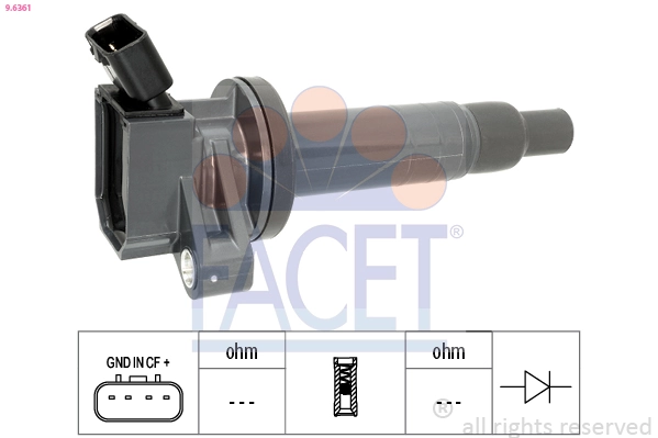 Ignition Coil Made in Italy - OE Equivalent 9.6361