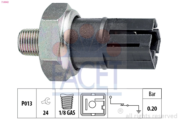 Oil Pressure Switch Made in Italy - OE Equivalent 7.0042