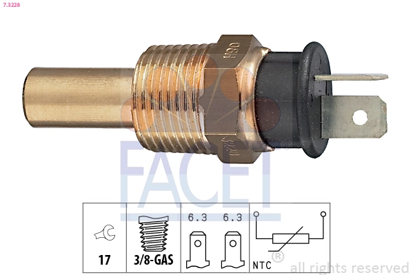 Sensor, coolant temperature Made in Italy - OE Equivalent 7.3228
