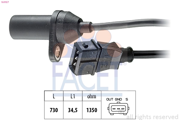 Sensor, crankshaft pulse Made in Italy - OE Equivalent 9.0157