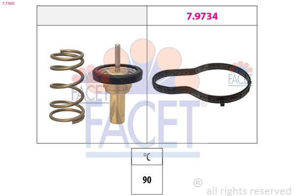 Thermostat, coolant Made in Italy - OE Equivalent 7.7990