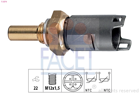 Sensor, coolant temperature Made in Italy - OE Equivalent 7.3274