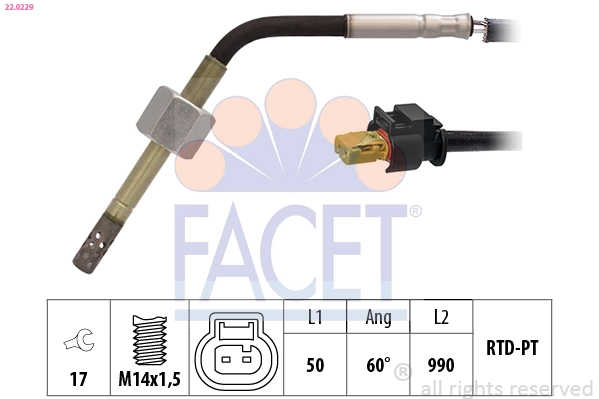 Sensor, exhaust gas temperature Made in Italy - OE Equivalent 22.0229
