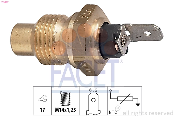 Sensor, coolant temperature Made in Italy - OE Equivalent 7.3007