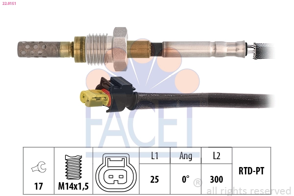 Sensor, exhaust gas temperature Made in Italy - OE Equivalent 22.0151