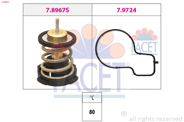 Thermostat, coolant Made in Italy - OE Equivalent 7.8967