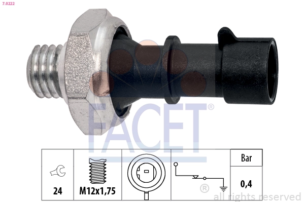 Oil Pressure Switch Made in Italy - OE Equivalent 7.0222