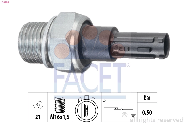 Oil Pressure Switch Made in Italy - OE Equivalent 7.0203