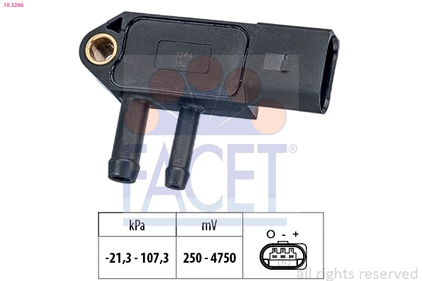 Sensor, exhaust pressure Made in Italy - OE Equivalent 10.3266