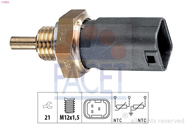 Sensor, coolant temperature Made in Italy - OE Equivalent 7.3252