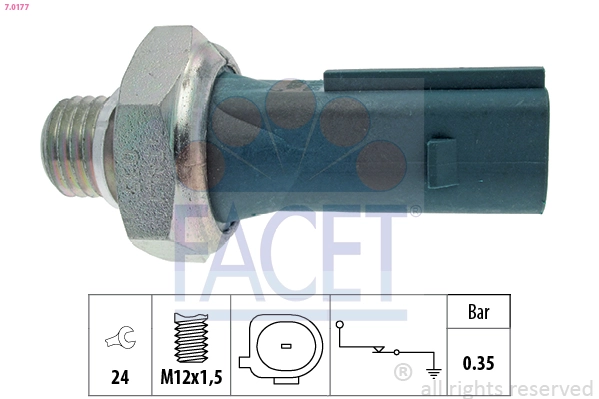 Oil Pressure Switch Made in Italy - OE Equivalent 7.0177