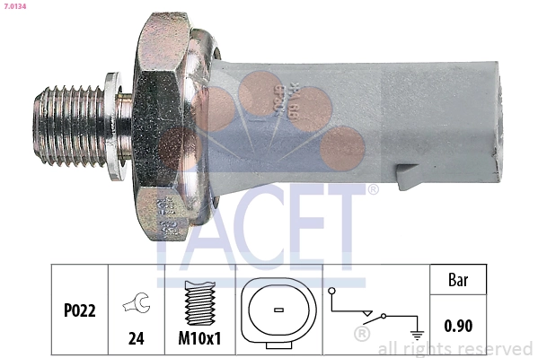 Oil Pressure Switch Made in Italy - OE Equivalent 7.0134