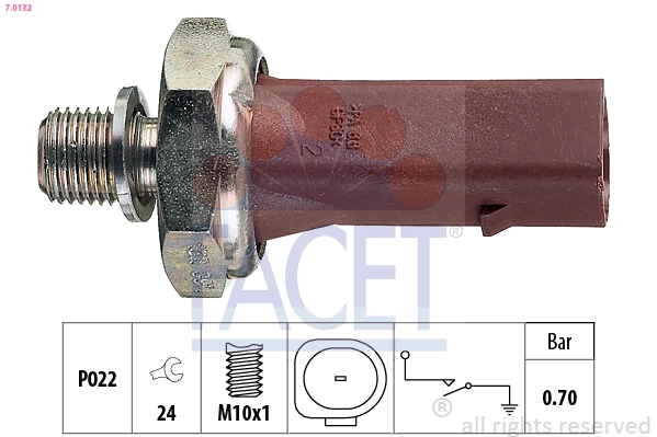 Oil Pressure Switch Made in Italy - OE Equivalent 7.0132
