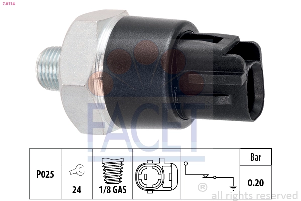 Oil Pressure Switch Made in Italy - OE Equivalent 7.0114