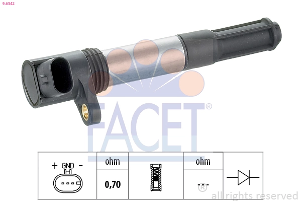 Ignition Coil Made in Italy - OE Equivalent 9.6342