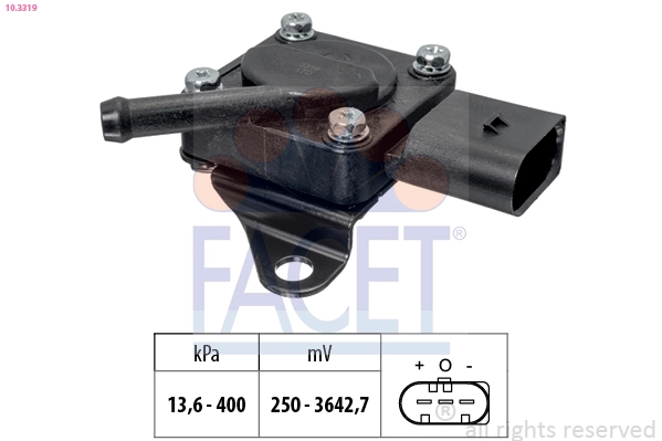 Sensor, exhaust pressure Made in Italy - OE Equivalent 10.3319