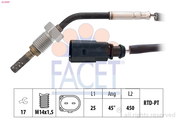 Sensor, exhaust gas temperature Made in Italy - OE Equivalent 22.0287