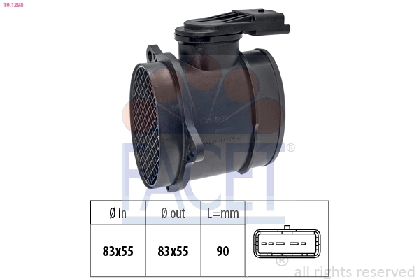 Mass Air Flow Sensor Made in Italy - OE Equivalent 10.1298