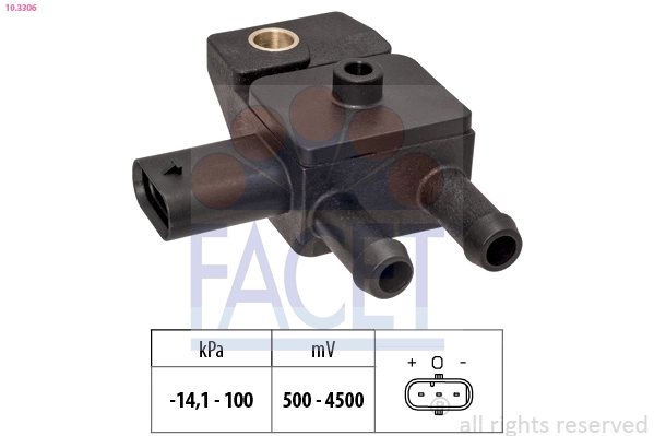 Sensor, exhaust pressure Made in Italy - OE Equivalent 10.3306