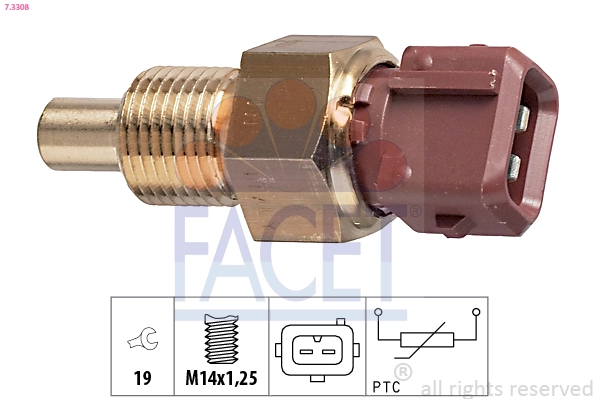 Sensor, coolant temperature Made in Italy - OE Equivalent 7.3308