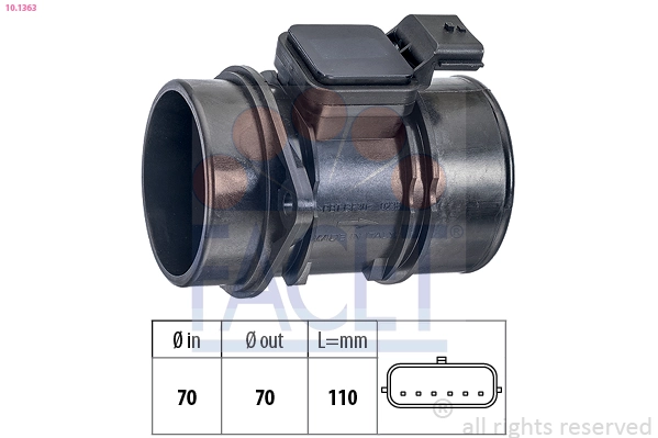 Mass Air Flow Sensor Made in Italy - OE Equivalent 10.1363