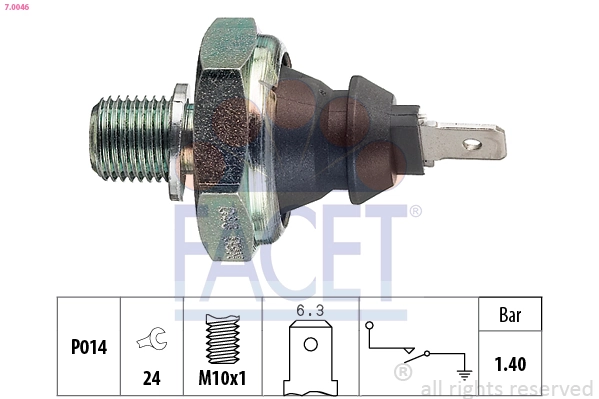 Oil Pressure Switch Made in Italy - OE Equivalent 7.0046