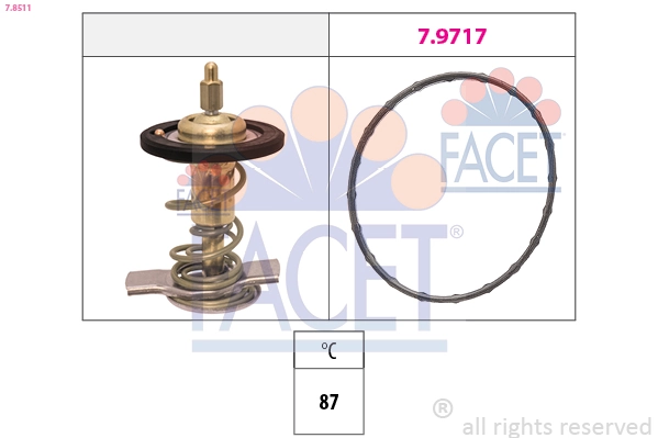 Thermostat, coolant Made in Italy - OE Equivalent 7.8511