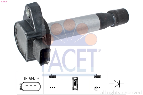 Ignition Coil Made in Italy - OE Equivalent 9.6357