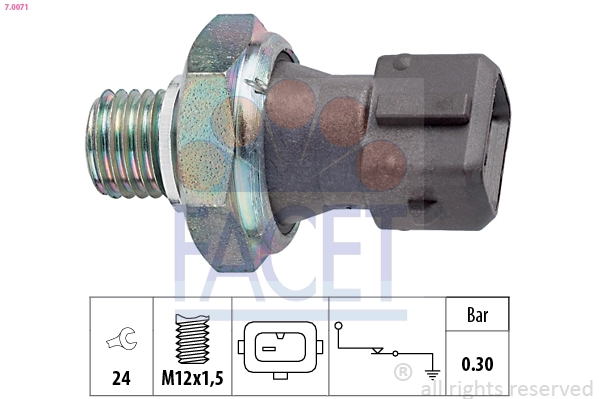 Oil Pressure Switch Made in Italy - OE Equivalent 7.0071