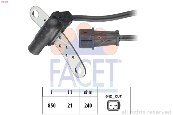 Sensor, crankshaft pulse Made in Italy - OE Equivalent 9.0165