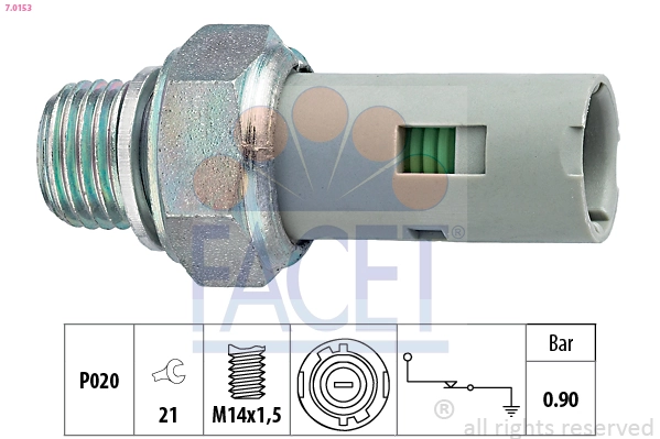 Oil Pressure Switch Made in Italy - OE Equivalent 7.0153
