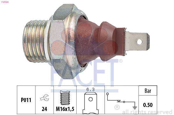 Oil Pressure Switch Made in Italy - OE Equivalent 7.0124
