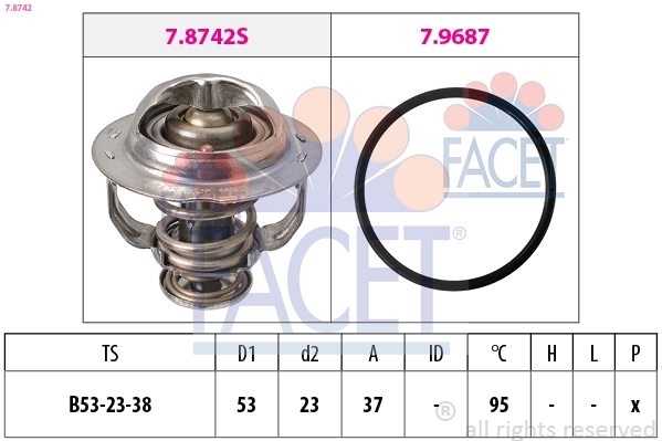 Thermostat, coolant Made in Italy - OE Equivalent 7.8742