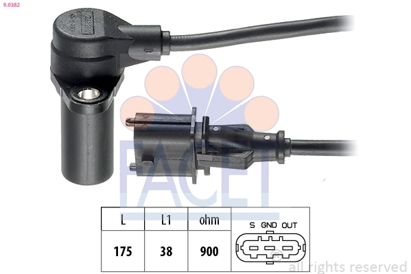 Sensor, crankshaft pulse Made in Italy - OE Equivalent 9.0382