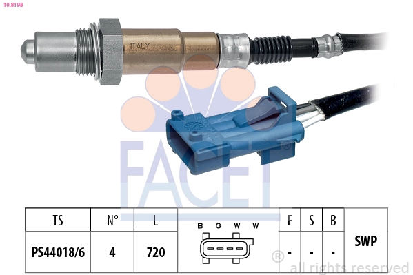 Oxygen Sensor Made in Italy - OE Equivalent 10.8198