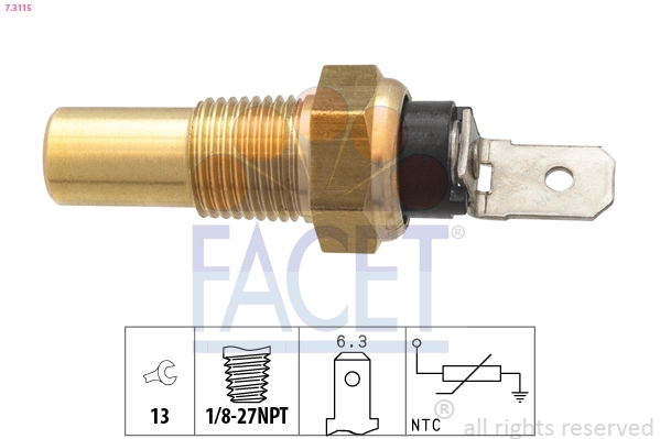Sensor, coolant temperature Made in Italy - OE Equivalent 7.3115