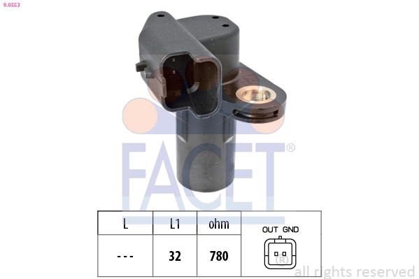 Sensor, crankshaft pulse Made in Italy - OE Equivalent 9.0553