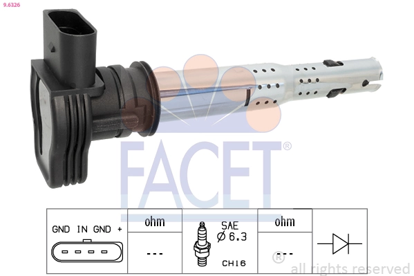 Ignition Coil Made in Italy - OE Equivalent 9.6326