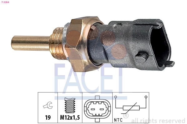 Sensor, coolant temperature Made in Italy - OE Equivalent 7.3264