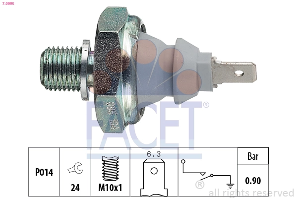 Oil Pressure Switch Made in Italy - OE Equivalent 7.0095